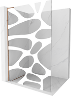 Mexen Kioto L душ параван Walk-in 100 x 200 см, бял модел, розово злато - 800-100-103-60-97