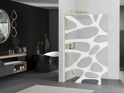 Mexen Kioto L душ параван Walk-in 120 x 200 см, бял модел, златна - 800-120-103-50-97