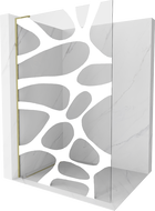 Mexen Kioto L стена за душ Walk-in 120 x 200 cm, бяла вълна, златна - 800-120-103-50-97