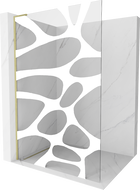 Mexen Kioto L душева стена Walk-in 110 x 200 см, бял модел, златен мат - 800-110-103-55-97