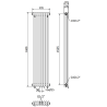 Mexen Denver декоративен радиатор 1600 x 378 mm, 1487 W, антрацит - W215-1600-378-00-66