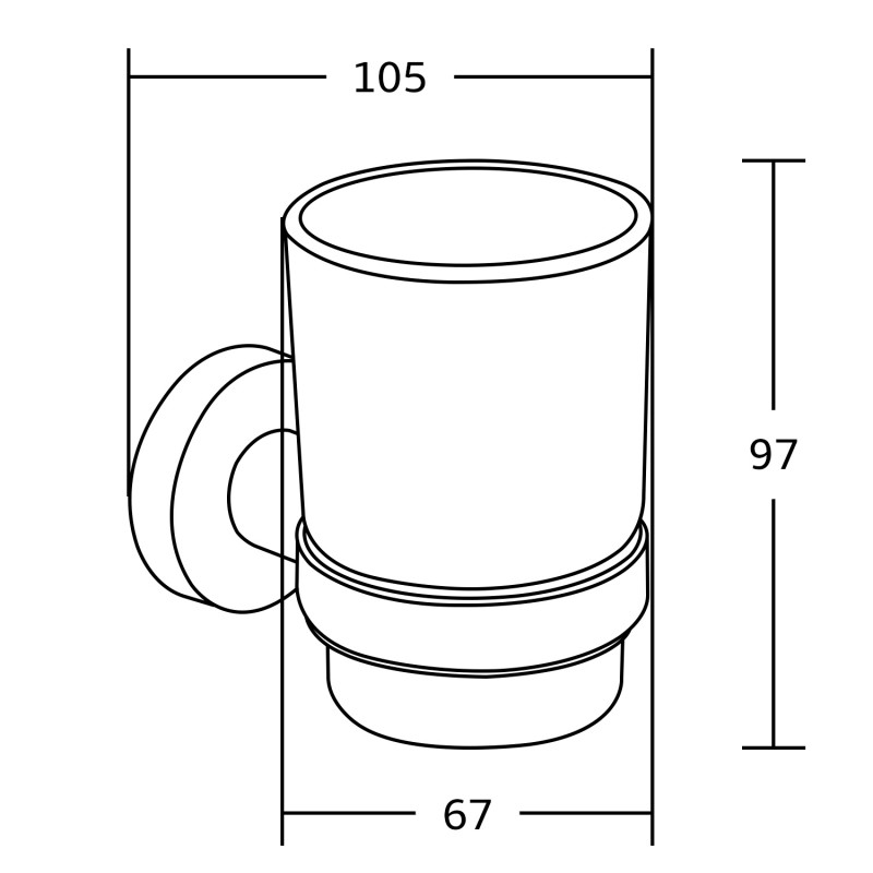 Mexen Tiber чаша за четки за зъби, черна - 7050538-70