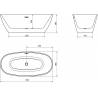 Mexen Eris свободностояща вана 170 x 80 см, черна, оттичане gun metal - 53441708070-95