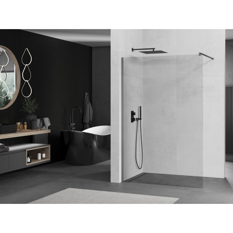 Mexen Kioto душ стена Walk-in 75 x 200 cm, прозрачна 8 мм, gun metal - 800-075-101-95-00