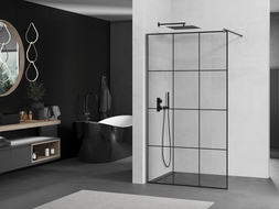 Mexen Kioto душ панел Walk-in 110 x 200 см, черен модел 8 мм, gun metal - 800-110-101-95-77