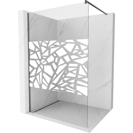 Mexen Kioto стена за душ Walk-in 130 x 200 cm, бял модел 8 mm, gun metal - 800-130-101-95-85
