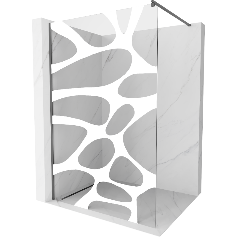 Mexen Kioto душ параван Walk-in 100 x 200 cm, бяла вълна 8 мм, gun metal - 800-100-101-95-97