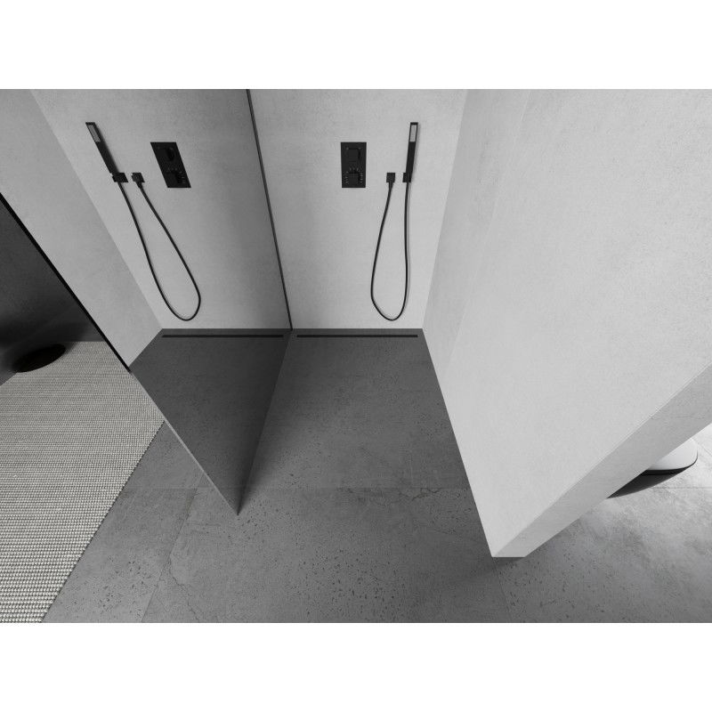 Mexen Kioto стена за душ Walk-in 130 x 200 cm, огледало 8 mm, оръжеен метал - 800-130-101-95-50