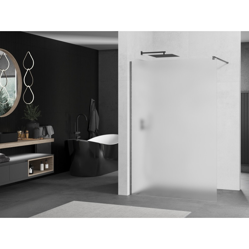 Mexen Kioto душ панел Walk-in 120 x 200 см, матиран 8 мм, четкано оръжейно сиво