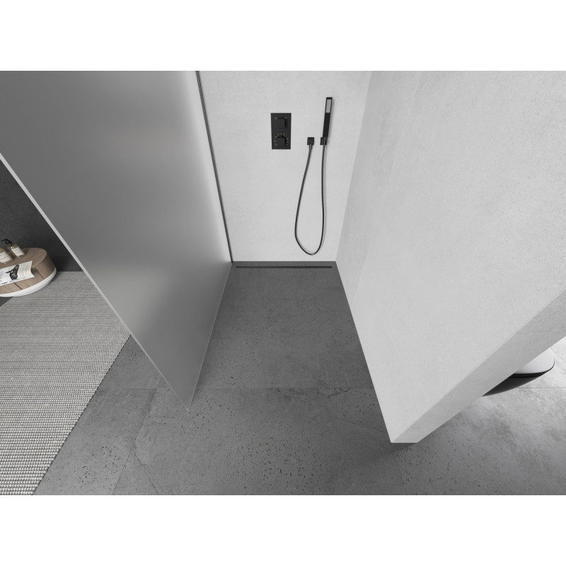 Mexen Kioto душ панел Walk-in 120 x 200 см, матиран 8 мм, четкано оръжейно сиво