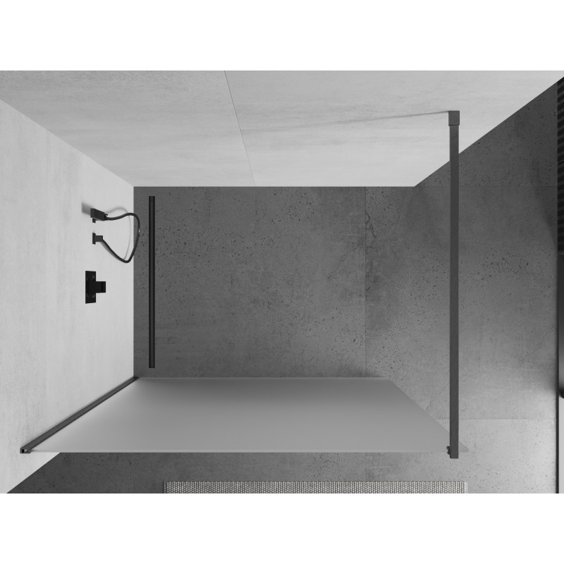 Mexen Kioto душ панел Walk-in 120 x 200 см, матиран 8 мм, четкано оръжейно сиво