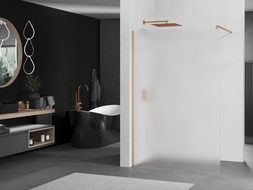Mexen Kioto стена за душ Walk-in 100 x 200 см, матово стъкло 8 мм, четкан мед - 800-100-101-65-30