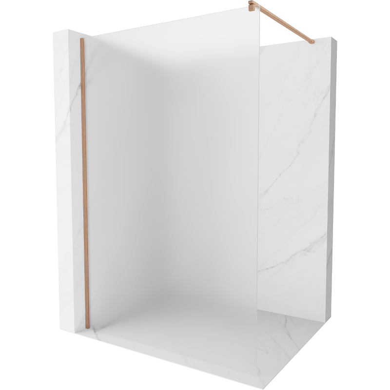 Mexen Kioto стена за душ Walk-in 100 x 200 см, матово стъкло 8 мм, четкан мед - 800-100-101-65-30