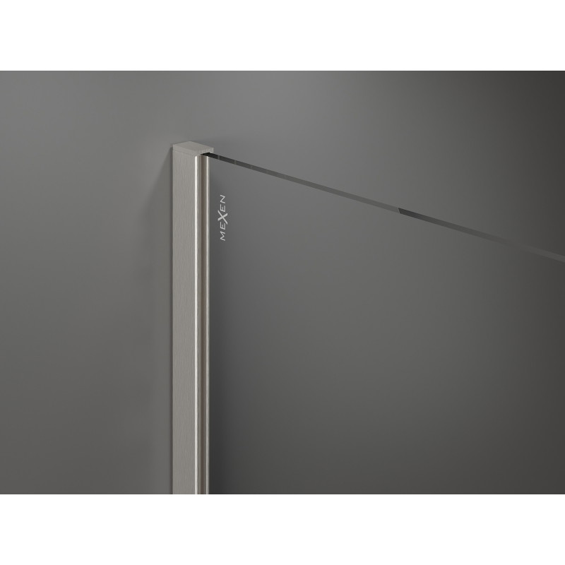 Mexen Kioto душ стена Walk-in 100 x 200 см, матирано 8 мм, четкан никел - 800-100-101-97-30