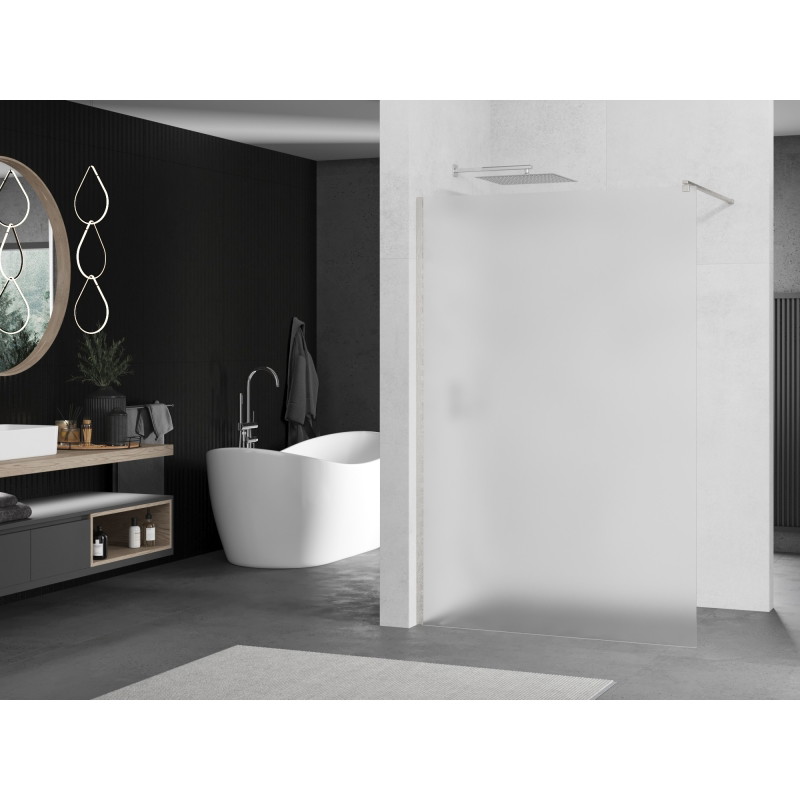 Mexen Kioto душ стена Walk-in 100 x 200 см, матирано 8 мм, четкан никел - 800-100-101-97-30