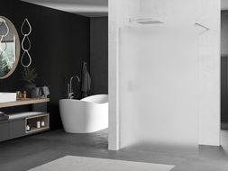 Mexen Kioto стъклена преграда Walk-in 100 x 200 см, матирано 8 мм, четкан никел - 800-100-101-97-30