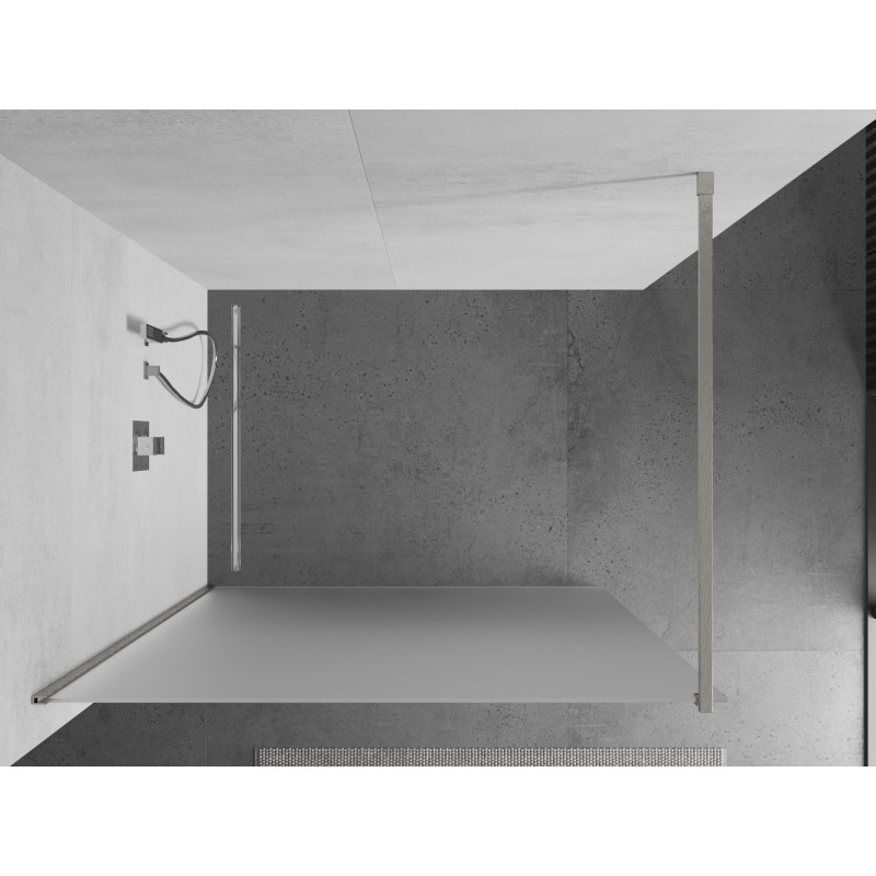 Mexen Kioto душ стена Walk-in 100 x 200 см, матирано 8 мм, четкан никел - 800-100-101-97-30