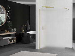 Mexen Kioto стена за душ Walk-in 100 x 200 см, матово стъкло 8 мм, златно с четкано покритие - 800-100-101-55-30
