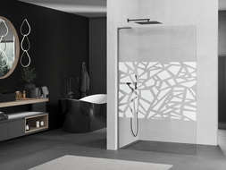 Мексен Киото L стена за душ Walk-in 70 x 200 см, бял модел, gun metal - 800-070-103-95-85