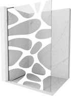 Mexen Kioto L стена за душ Walk-in 70 x 200 cm, бяла вълна, gun metal - 800-070-103-95-97