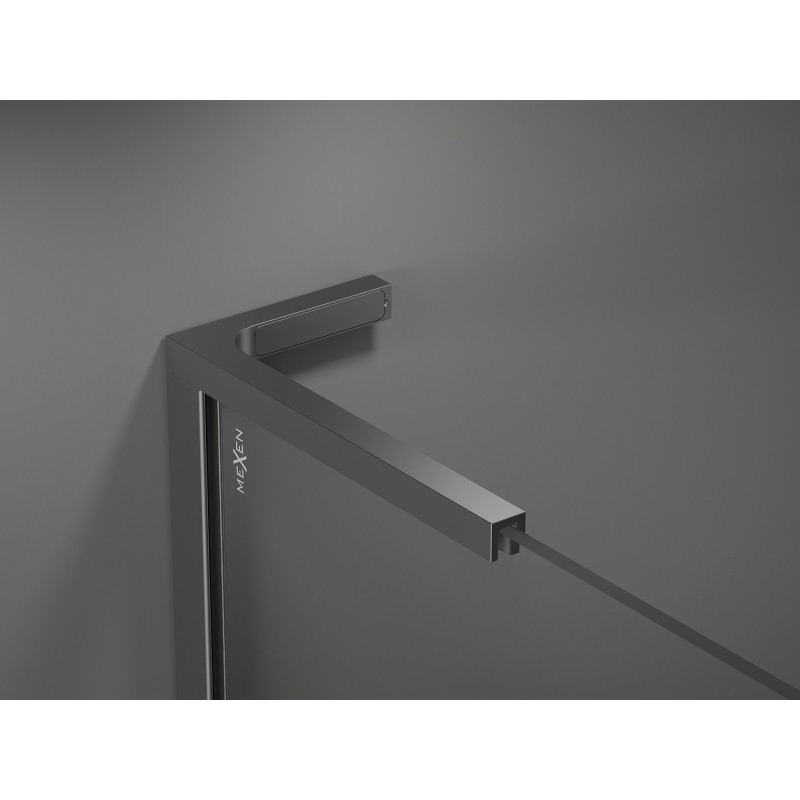 Mexen Kioto L Душ преграда Walk-in 110 x 200 см, черна рамка, gun metal - 800-110-103-95-70