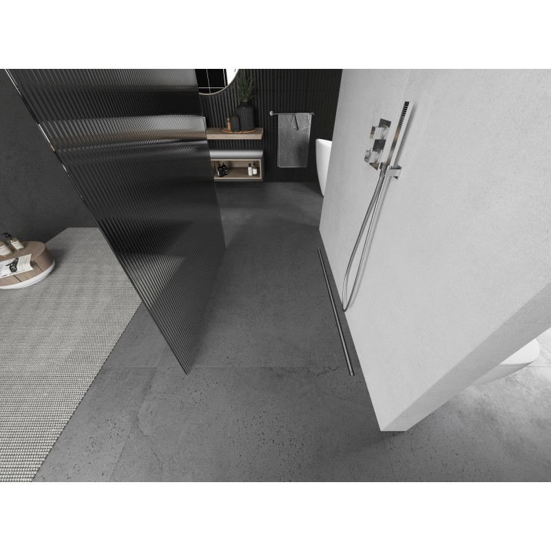 Mexen Kioto самостоятелна душ кабина 130 x 200 cm, райета 8 mm, четкан никел - 800-130-002-97-09