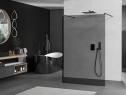 Mexen Kioto самостоятелна душова стена 130 x 200 см, графит 8 мм, gun metal - 800-130-002-95-40
