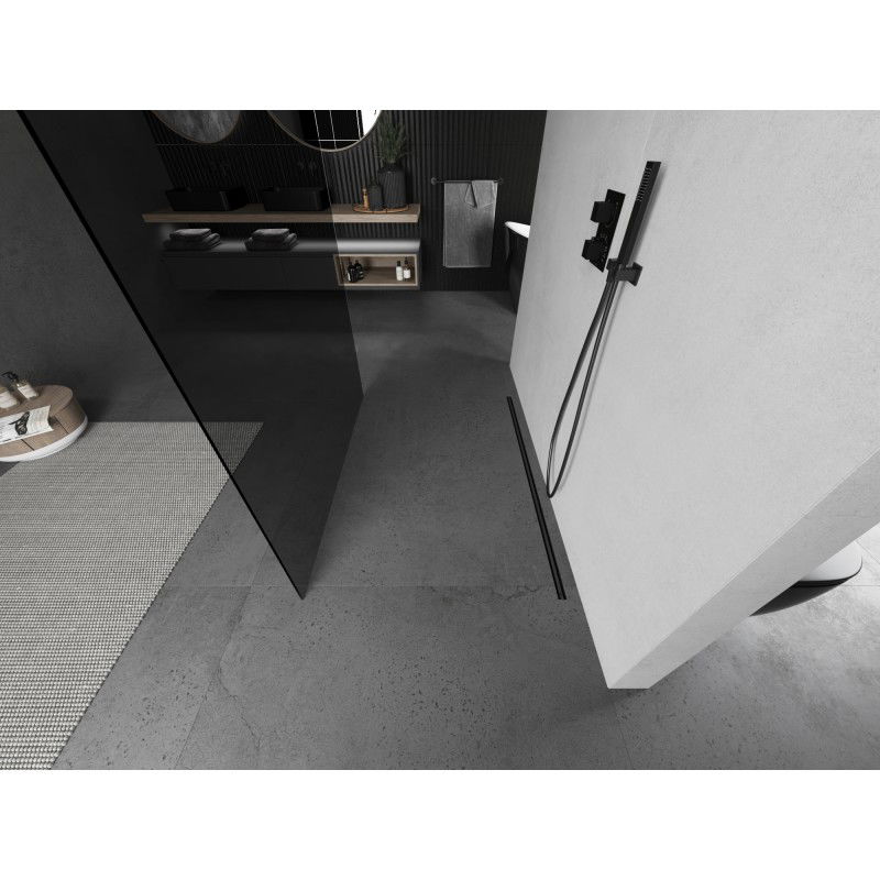 Mexen Kioto самостоятелна душ стена 130 x 200 см, графит 8 мм, gun metal - 800-130-002-95-40