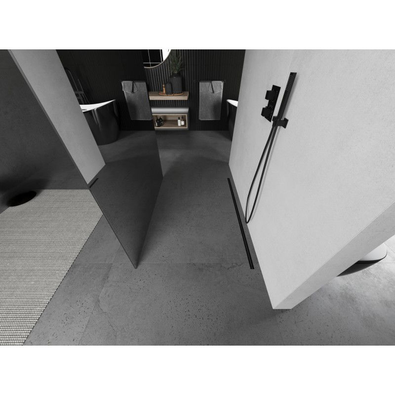 Mexen Kioto свободностояща душ преграда 100 x 200 см, огледало 8 мм, gun metal - 800-100-002-95-50