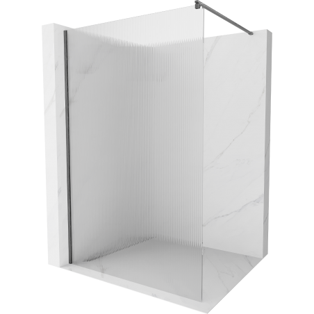Mexen Kioto стена за душ кабина Walk-in 130 x 200 см, стъкло 8 мм, gun gray четка - 800-130-101-66-09