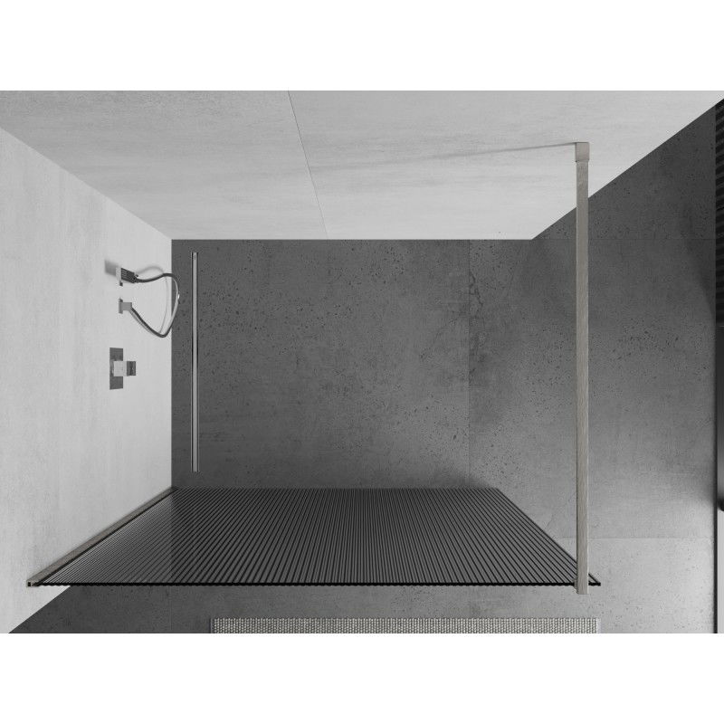 Mexen Kioto душ кабина Walk-in 120 x 200 cm, ивици 8 mm, четкан никел - 800-120-101-97-09
