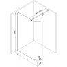 Mexen Kioto заоблена стена за душ Walk-in 150 x 200 см, прозрачно 8 мм, черно - 800-150-101-70-06