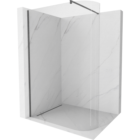 Mexen Kioto закрита стена за душ Walk-in 130 x 200 см, прозрачно 8 мм, gun gray четкан - 800-130-101-66-06