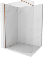 Mexen Kioto заоблена стена за душ Walk-in 110 x 200 см, прозрачна 8 мм, четкана мед - 800-110-101-65-06