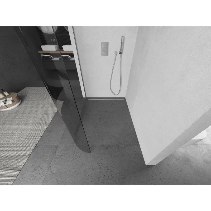 Mexen Kioto-R L заоблена душ кабина Walk-in 110 x 200 см, прозрачна, хром - 800-110-103-01-06