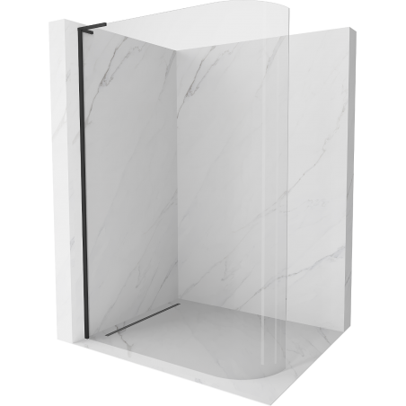 Mexen Kioto L оградна стена за душа, закръглена Walk-in 120 x 200 см, прозрачно, черно - 800-120-103-70-06