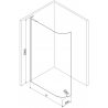 Mexen Kioto L душова стена заоблена Walk-in 100 x 200 см, прозрачна, шаблон Gun gray - 800-100-103-66-06