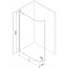 Mexen Kioto L заоблена стена за душ Walk-in 90 x 200 см, прозрачно, gun metal - 800-090-103-95-06