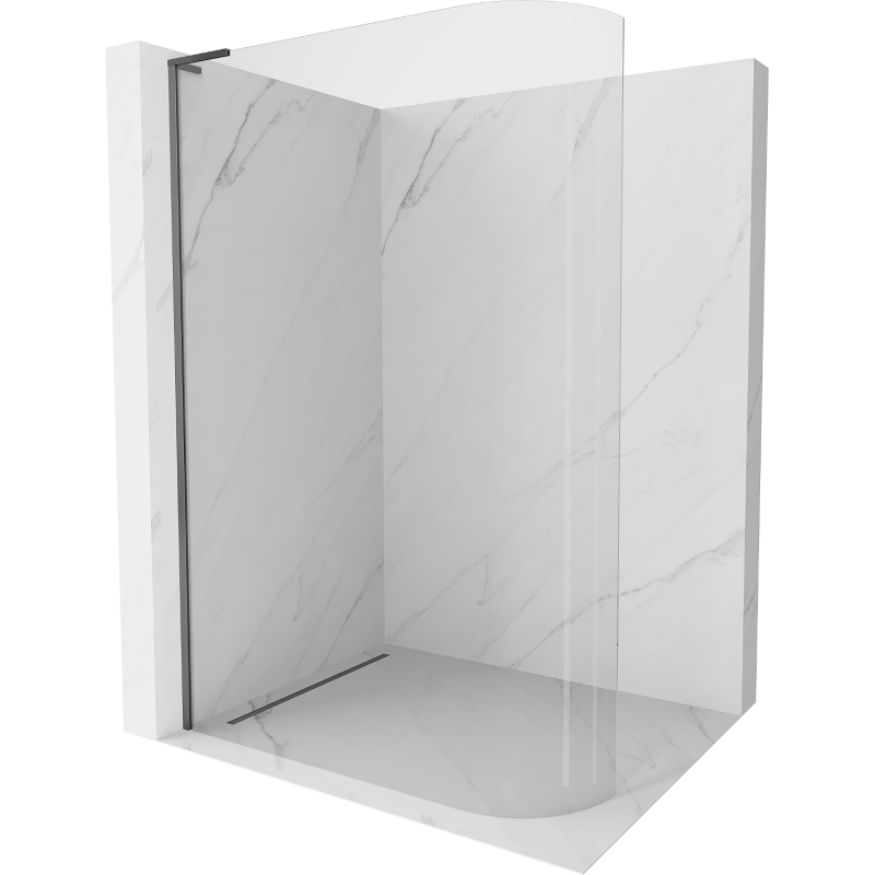 Mexen Kioto L заоблена стена за душ Walk-in 90 x 200 см, прозрачно, gun metal - 800-090-103-95-06