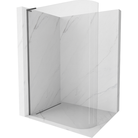 Mexen Kioto L заоблена стена за душ Walk-in 90 x 200 см, прозрачно, gun metal - 800-090-103-95-06