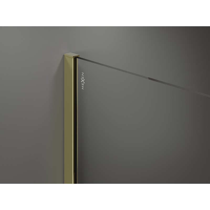 Mexen Kioto душ панел Walk-in 90 x 200 см, огледало 8 мм, златна - 800-090-101-50-50