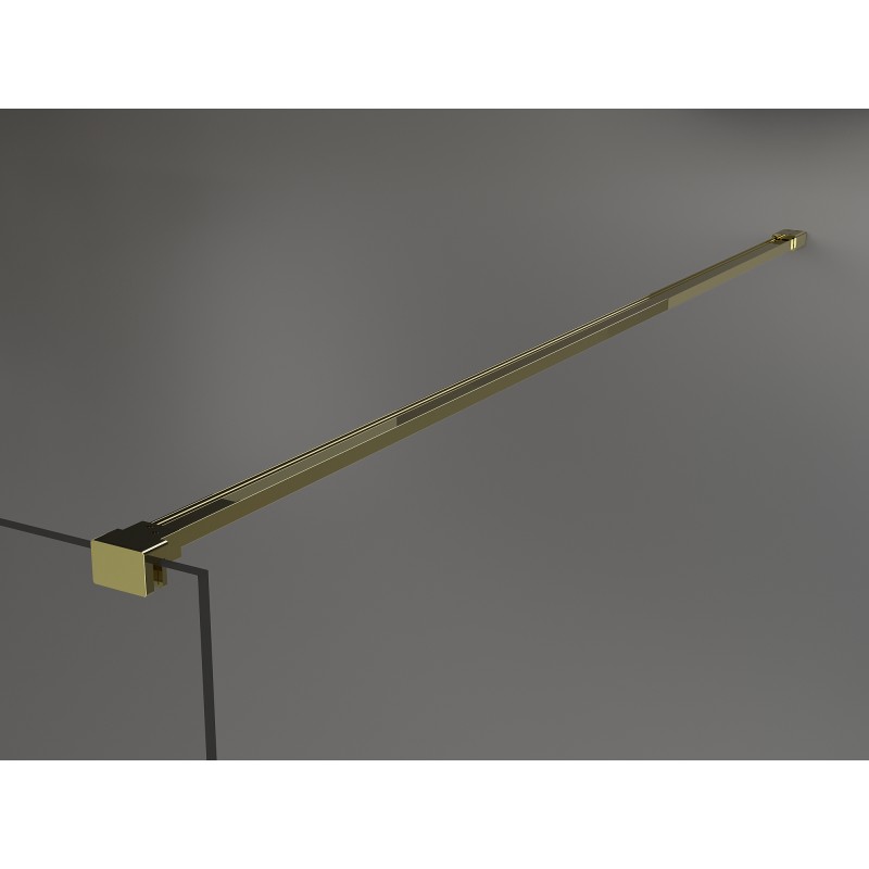 Mexen Kioto стена за душ Walk-in 140 x 200 см, черен модел 8 мм, златен - 800-140-101-50-78