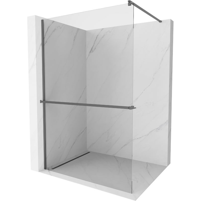 Mexen Kioto+ стенен душ с полка Walk-in 140 x 200 см, прозрачен, gun metal - 800-140-121-95-00