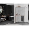 Mexen Kioto+ стенен душ с половинка Walk-in 85 x 200 см, прозрачен, четкан мед - 800-085-121-65-00