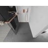 Mexen Kioto+ стенен душ с половинка Walk-in 85 x 200 см, прозрачен, четкан мед - 800-085-121-65-00