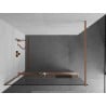 Mexen Kioto+ стена за душ с рафт Walk-in 95 x 200 см, прозрачна, четка за мед - 800-095-121-65-00