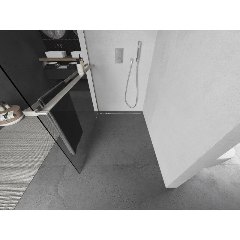 Mexen Kioto+ душ преграда с рафт Walk-in 130 x 200 cm, прозрачен, матов никел - 800-130-121-97-00