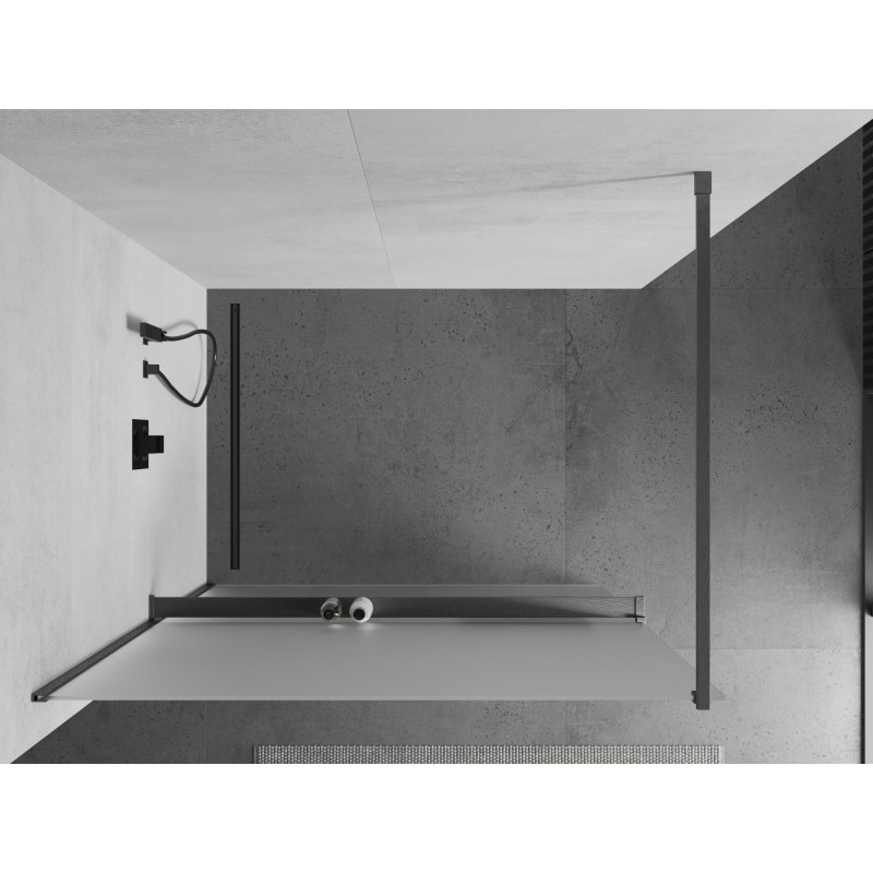 Mexen Kioto+ стенна душ кабина с рафт Walk-in 70 x 200 cm, матирана,канонична сива