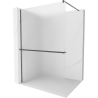 Mexen Kioto+ душова стена с полица Walk-in 80 x 200 см, матово стъкло, шлифован графит - 800-080-121-66-30