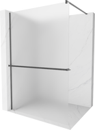 Mexen Kioto+ душ преграда с рафт Walk-in 90 x 200 см, матирано, четкана в цвят тъмносив - 800-090-121-66-30